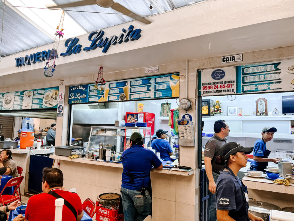 merida markets mercado santiago taqueria la lupita