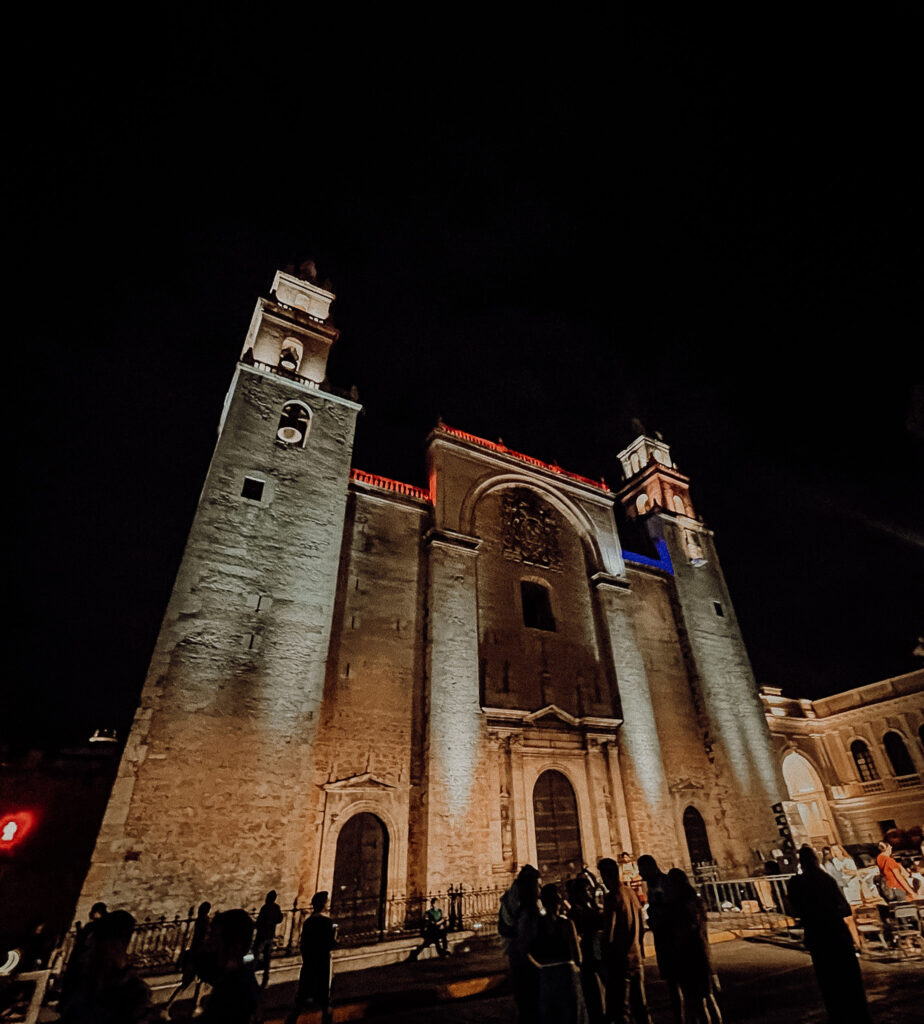 merida cathedral plaza grande yucatan mexico